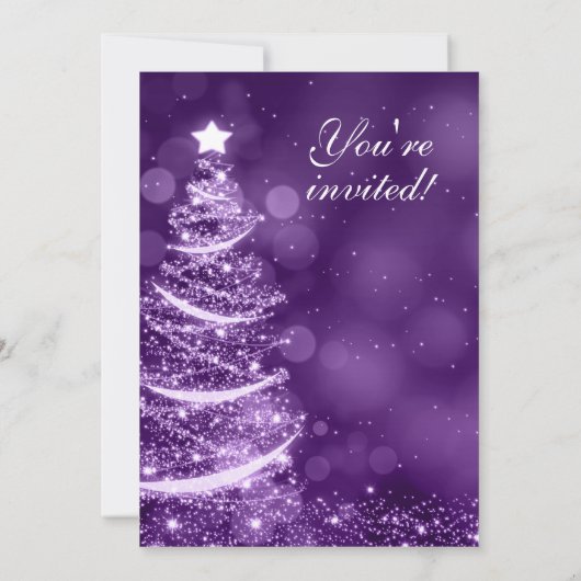 Elegant Paars kerstfeest Kaart (Achterkant)