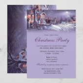 Elegant paars kerstfeest kaart (Voorkant / Achterkant)