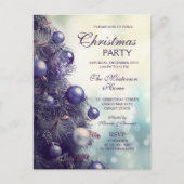 Elegant Paars kerstfeest Uitnodiging Briefkaart (Voorkant)