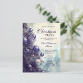 Elegant Paars kerstfeest Uitnodiging Briefkaart (Staand voorkant)