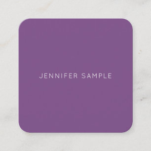 Elegant Paars Kleur Professioneel Minimalistisch Vierkante Visitekaartje