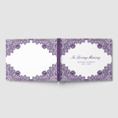 Elegant Paars Lace Memorial Funeral Gastenboek (Volledig)