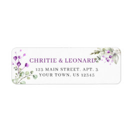 Elegant Paars Lavander Flowers Modern Label