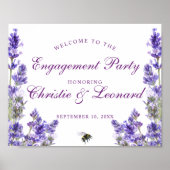 Elegant Paars Lavander Flowers Verloving Poster (Voorkant)