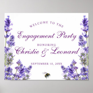 Elegant Paars Lavander Flowers Verloving Poster