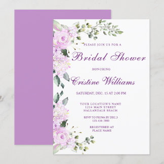 Elegant Paars Lavander Flowers Vrijgezellenfeest Kaart