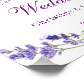 Elegant Paars Lavander Flowers Weddenschap Welkom Poster (Hoek)