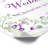 Elegant Paars Lavander Flowers Weddenschap Welkom Poster (Hoek)