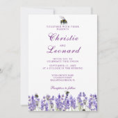 Elegant Paars Lavander Flowers Wedding Kaart (Voorkant)