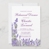 Elegant Paars Lavander Flowers Wedding Rehearsal Kaart (Voorkant)
