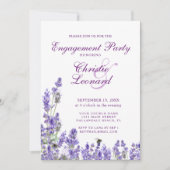 Elegant Paars Lavander Flowers Wedding Verloving Kaart (Voorkant)