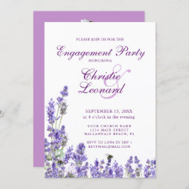 Elegant Paars Lavander Flowers Wedding Verloving Kaart