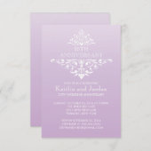 Elegant Paars Lavendel Bloeiend Jubileumfeest Kaart (Voorkant / Achterkant)