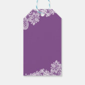 Elegant Paars Lavendel Kant Bruiloft Dank Je Cadeaulabel (Achterkant)
