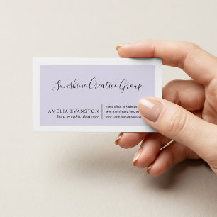 Elegant Paars Lavendel Schrift Professionele Visitekaartje