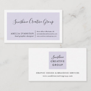 Elegant Paars Lavendel Schrift Professionele Visitekaartje