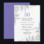 Elegant Paars Lavender 50th Birthday Invite Kaart<br><div class="desc">Elegant Paars Lavender 50th Birthday nodigt collectie van de Aanpassing uit in Niche en Nest store. Bekijk ons collectie in de winkel. Stuur ons een bericht voor objecten die je hieronder niet kunt vinden. Bedankt</div>