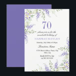 Elegant Paars Lavender 70th Birthday Invite Kaart<br><div class="desc">Elegant Paars Lavender 70th Birthday nodigt collectie van de Aanpassing uit in Niche en Nest store. Bekijk ons collectie in de winkel. Stuur ons een bericht voor objecten die je hieronder niet kunt vinden. Bedankt</div>