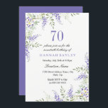 Elegant Paars Lavender 70th Birthday Invite Kaart<br><div class="desc">Elegant Paars Lavender 70th Birthday nodigt collectie van de Aanpassing uit in Niche en Nest store. Bekijk ons collectie in de winkel. Stuur ons een bericht voor objecten die je hieronder niet kunt vinden. Bedankt</div>