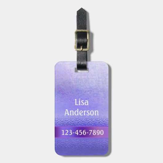 Elegant Paars Lavender Artistic Stripe Luggable Bagagelabel (Voorkant verticaal)