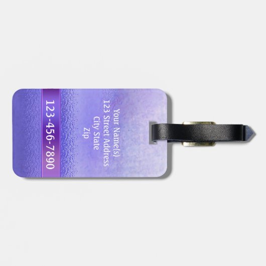 Elegant Paars Lavender Artistic Stripe Luggable Bagagelabel (Achterkant horizontaal)