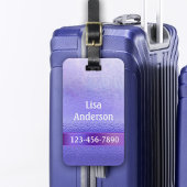 Elegant Paars Lavender Artistic Stripe Luggable Bagagelabel