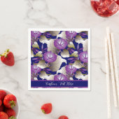 Elegant Paars Lavender Floral Flowers personaliser Servet (Insitu)