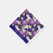 Elegant Paars Lavender Floral Flowers personaliser Servet (Hoek)