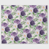 Elegant Paars Lavender Floral Greenery Botanical Cadeaupapier (Vlak)