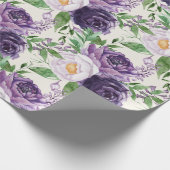 Elegant Paars Lavender Floral Greenery Botanical Cadeaupapier (Hoek)