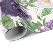 Elegant Paars Lavender Floral Greenery Botanical Cadeaupapier (Rol Hoek)