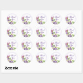 Elegant Paars Lavender Floral Hartelijk dank Ronde Sticker (Vel)