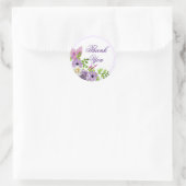 Elegant Paars Lavender Floral Hartelijk dank Ronde Sticker (Tas)
