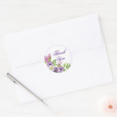 Elegant Paars Lavender Floral Hartelijk dank Ronde Sticker (Envelop)