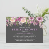 Elegant Paars Lavender Floral Vrijgezellenfeest Kaart (Staand voorkant)