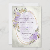 Elegant Paars Lavender Floral Waterverf Foto Kaart (Voorkant)
