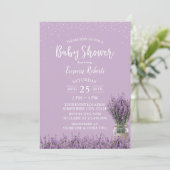Elegant Paars Lavender Flowers Baby shower Kaart (Staand voorkant)