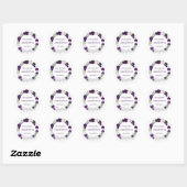 Elegant Paars & Lavender Wreath of Rozen Wedding Ronde Sticker (Vel)