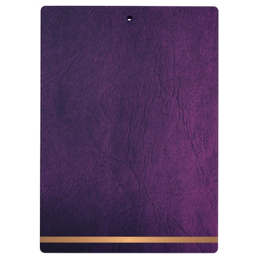 Elegant paars leren goud, monogrammen klembord (Achterkant)