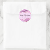 Elegant Paars Lila Agate Marble Lash Cleanser Ronde Sticker (Tas)