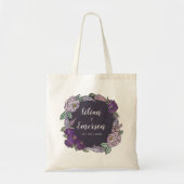 Elegant Paars Lila en Lavender Floral Wedding Tote Bag (Voorkant)