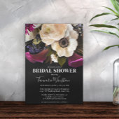 Elegant Paars Lila Floral Black Vrijgezellenfeest Kaart