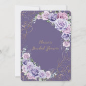 Elegant Paars Lila Lavender Rozen Vrijgezellenfees Kaart (Achterkant)