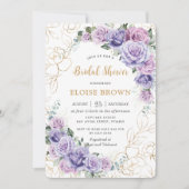 Elegant Paars Lila Lavender Rozen Vrijgezellenfees Kaart (Voorkant)