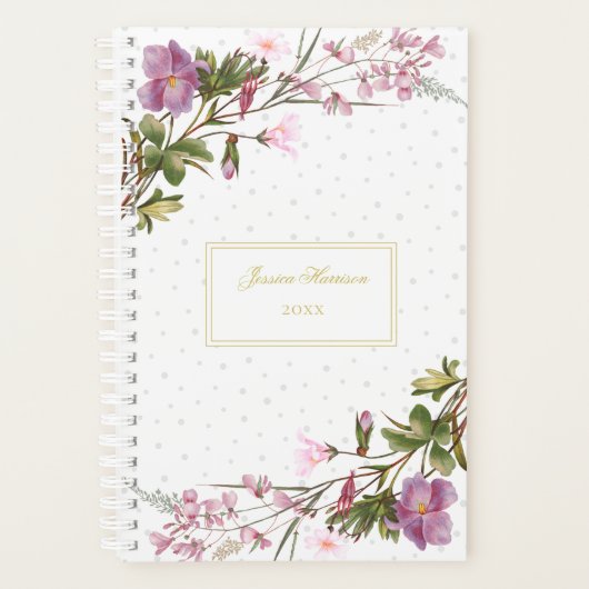 Elegant Paars Lila Roze Bouquet  Chic Planner (Voorkant)