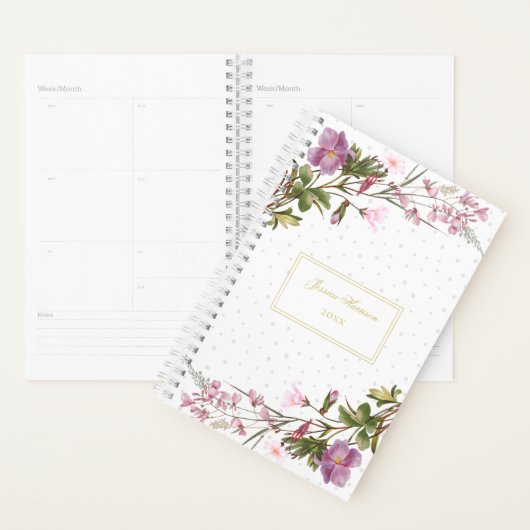 Elegant Paars Lila Roze Bouquet Chic Planner (Display)