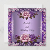 Elegant Paars Lila Roze Roze 80e verjaardag Kaart (Voorkant)