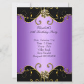 Elegant Paars Lila zwart goud Kaart (Achterkant)