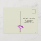 Elegant Paars Lilac Linnen Boog Bloemen Geen Menu  (Achterkant)