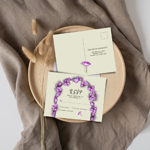 Elegant Paars Lilac Linnen Boog Bloemen Geen Menu 